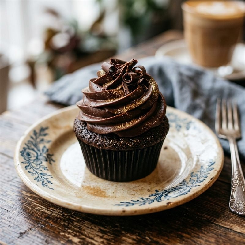 Cupcake de Chocolate com Ganache Belga